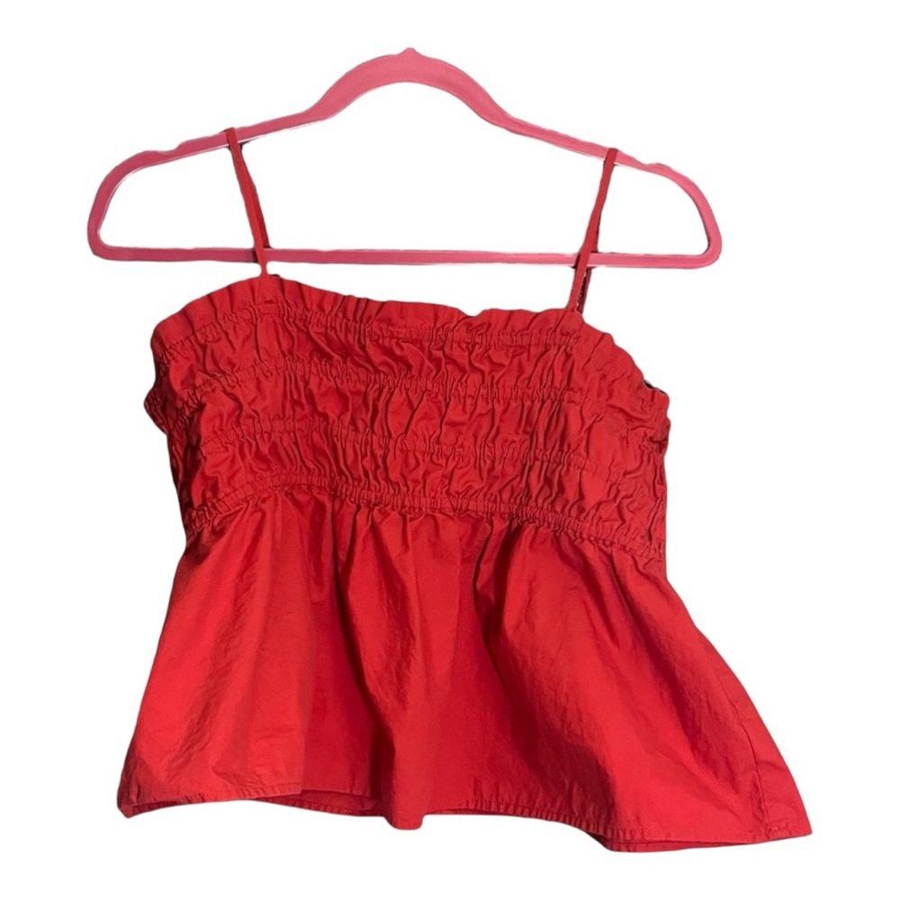 American Eagle Cropped Babydoll Red Top